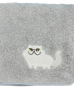 阪急ハロードッグ オーガニックコットン ハンカチタオル ペルシャ グレー 猫柄